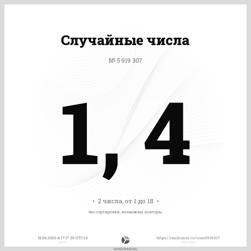 Рандомус случайных чисел для розыгрыша