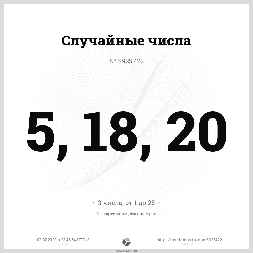 15 случайных чисел. Земля случайных чисел. Рандомус протокол 6142385. Гендер случайных чисел быстрый ответ.