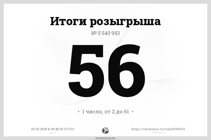 Розыгрыш № 5540993. Розыгрыш "Месяц призов от UMS" в Одноклассниках (28.02.2018-02.03.2018)