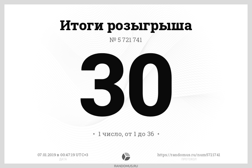 Розыгрыш № 5721741. Счастливчик января в СП "Клубок"