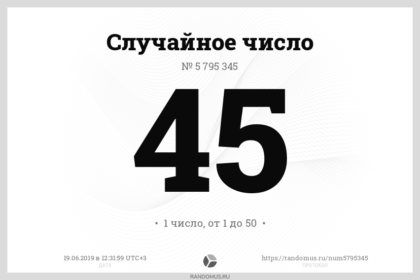 Случайное число рандомус. Генератор случайных чисел самый популярный для розыгрыша.