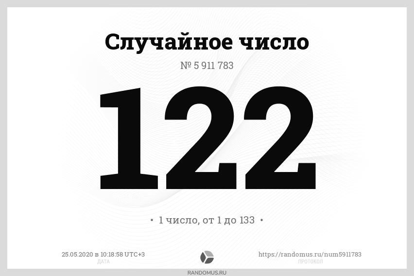 Рандомное число 25