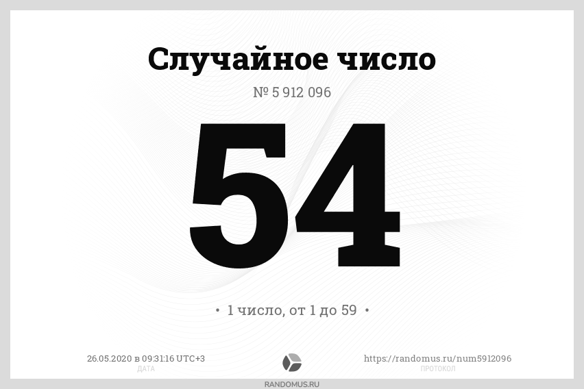 Рандомус случайных чисел для розыгрыша. Рандомус случайных чисел для розыгрыша