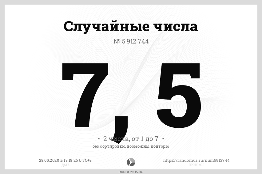 15 случайных чисел