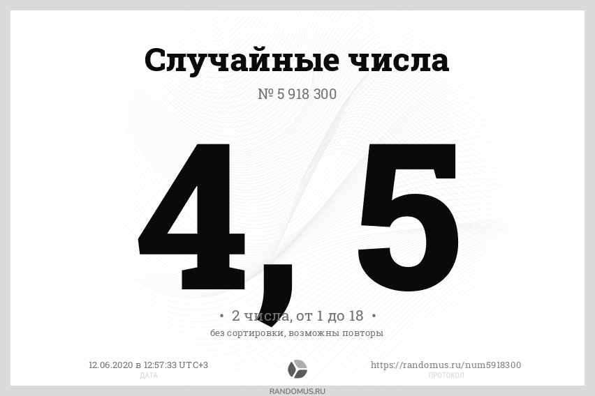 Рандомус 5. No numbers.