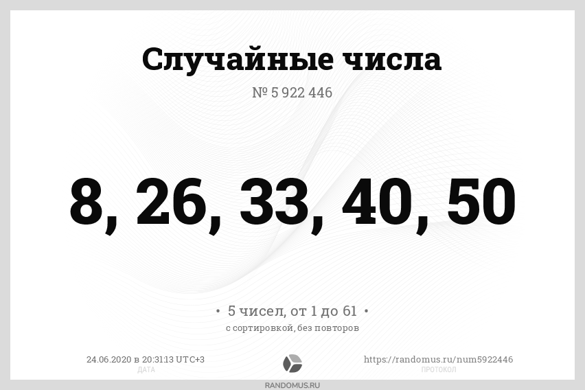 Рандомус 5 слов