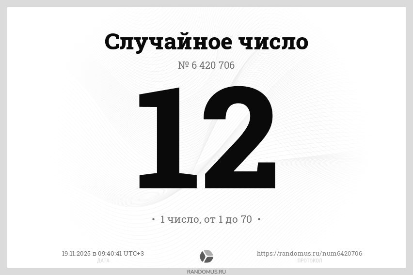 Случайное число № 6420706