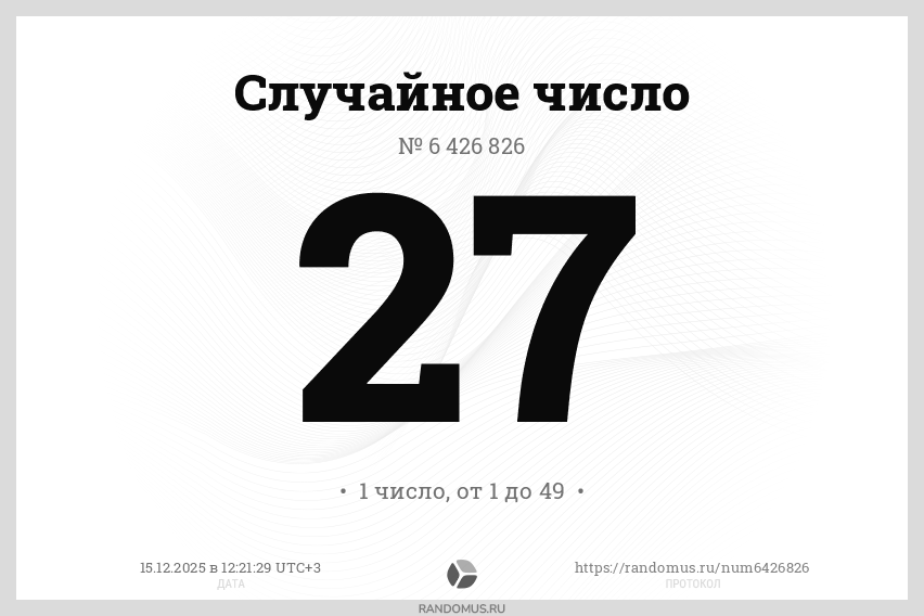 Случайное число № 6426826