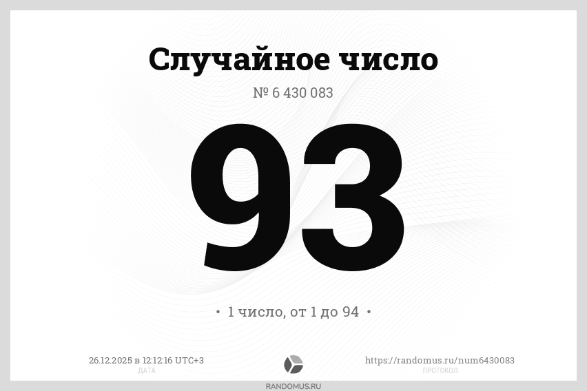 Случайное число № 6430083
